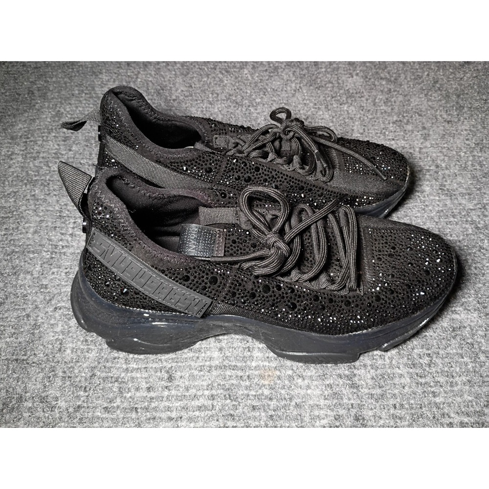 Steve Madden Women's Rhinestone SM NY90 Black Sneakers Size 9M